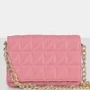 Public Desire UK The Kahlo Pink Gold Chain Shoulder Mini Bag