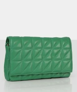 Public Desire UK The Kahlo Green Gold Chain Shoulder Mini Bag Bags