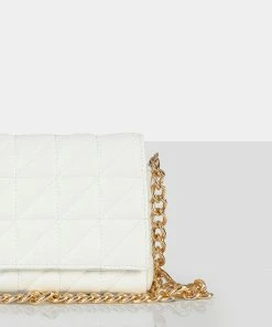 Public Desire UK CROSSBODY AND SHOULDER BAGS The Kahlo White Gold Chain Shoulder Mini Bag