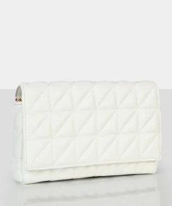 Public Desire UK CROSSBODY AND SHOULDER BAGS The Kahlo White Gold Chain Shoulder Mini Bag