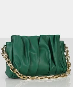 Public Desire UK The Effia Green Chain Strap Shoulder Bag