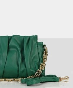 Public Desire UK The Effia Green Chain Strap Shoulder Bag