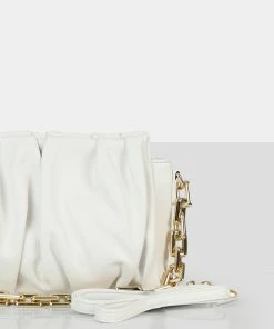 Public Desire UK The Effia White Chain Strap Shoulder Bag CROSSBODY AND SHOULDER BAGS