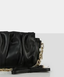 Public Desire UK NEW IN The Effia Black Chain Strap Shoulder Bag