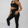 Public Desire UK Drawstring Waist Kaiia Sport Legging Black