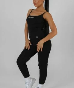 Public Desire UK Pocket Detail Kaiia Sport Legging Unitard Black