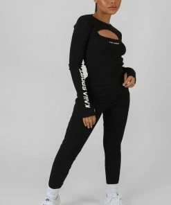 Public Desire UK Extreme Kaiia Sport Crop Top Black