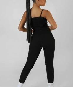 Public Desire UK Pocket Detail Kaiia Sport Legging Unitard Black