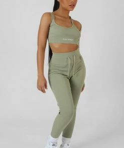 Public Desire UK KAIIA CLOTHING Drawstring Waist Kaiia Sport Leggings Khaki