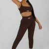 Public Desire UK Ribbed Kaiia Sport Leggings Chocolate KAIIA CLOTHING