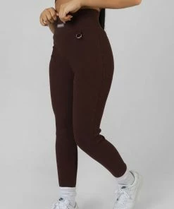 Public Desire UK Ribbed Kaiia Sport Leggings Chocolate KAIIA CLOTHING