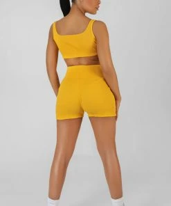 Public Desire UK Booty Kaiia Sport Shorts Mango KAIIA CLOTHING