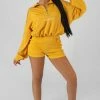Public Desire UK Half Zip Gathered Kaiia Sport Crop Top Mango KAIIA CLOTHING