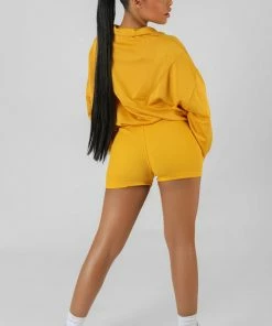 Public Desire UK Half Zip Gathered Kaiia Sport Crop Top Mango KAIIA CLOTHING