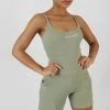 Public Desire UK Pocket Detail Kaiia Sport Short Unitard Khaki KAIIA CLOTHING