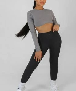 Public Desire UK Long Sleeve Underbust Top Dark Grey 11 Public Desire UK Long Sleeve Underbust Top Dark Grey
