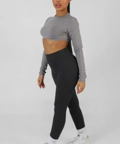 Public Desire UK Long Sleeve Underbust Top Dark Grey 13 Public Desire UK Long Sleeve Underbust Top Dark Grey