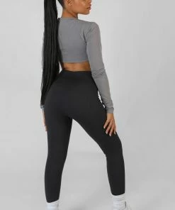 Public Desire UK Long Sleeve Underbust Top Dark Grey 14 Public Desire UK Long Sleeve Underbust Top Dark Grey