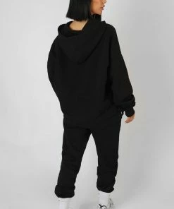 Public Desire UK Oversized Fit Printed Jogger Black