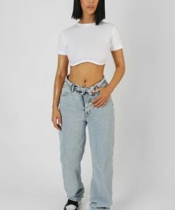 Public Desire UK Ultimate Short Sleeve Underbust T-Shirt White