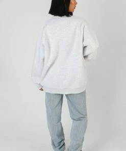 Public Desire UK Louisiana Embroidered Sweatshirt Oatmeal Marl