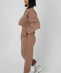 Public Desire UK KAIIA CLOTHING Embroidered 90'S Joggers Frappe