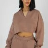 Public Desire UK Oversized Cropped Polo Shirt Frappe KAIIA CLOTHING