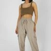 Public Desire UK Square Neck Ribbed Crop Top Khaki