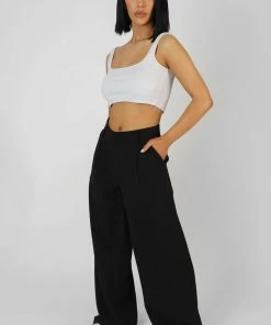 Public Desire UK Square Neck Ribbed Crop Top Ecru KAIIA CLOTHING 6 Public Desire UK Square Neck Ribbed Crop Top Ecru KAIIA CLOTHING