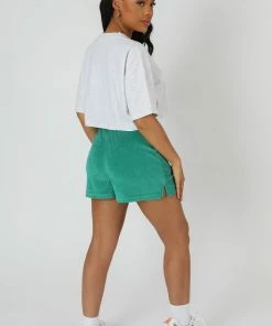 Public Desire UK KAIIA CLOTHING California Resort Cropped T-Shirt Oatmeal Marl