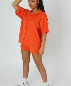 Public Desire UK Towelling Runner Shorts Orange KAIIA CLOTHING 6 Public Desire UK Towelling Runner Shorts Orange KAIIA CLOTHING