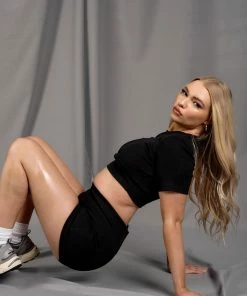 Public Desire UK Athleisure Booty Shorts Black