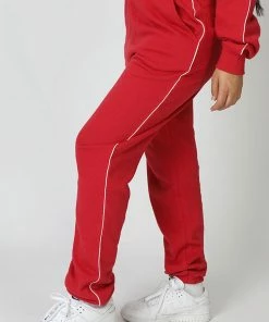 Public Desire UK 90'S Piping Detail Jogger Red KAIIA CLOTHING