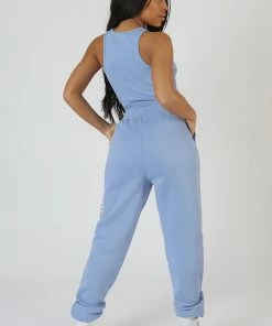 Public Desire UK Dipped Hem Racer Top Bluebell KAIIA CLOTHING