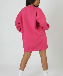 Public Desire UK KAIIA CLOTHING Kaiia Embroidered Sweat Dress Pink