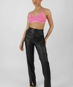 Public Desire UK Triangle Knitted Bralet Pink KAIIA CLOTHING