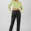 Public Desire UK Open Chain Back Knitted Crop Top Lime