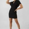 Public Desire UK Cropped Layer Blazer Mini Dress Black