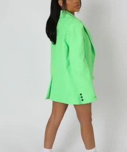 Public Desire UK Oversized Masculine Blazer Jacket Green