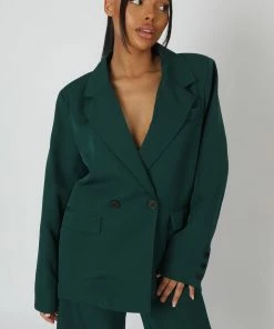 Public Desire UK Dad Blazer Forest Green KAIIA CLOTHING