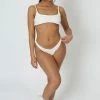 Public Desire UK Underbust Ribbed Bra Ivory