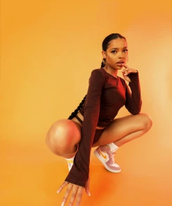 Public Desire UK KAIIA CLOTHING V Front Knicker Chocolate