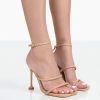 Public Desire UK Kallipo Nude Reptile Pu Strappy Square Toe Heels NEW IN