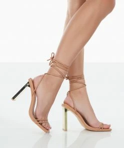 Public Desire UK NEW IN Either Way Nude Pu Square Toe Lace Up Thin Block Heels 7 Public Desire UK NEW IN Either Way Nude Pu Square Toe Lace Up Thin Block Heels