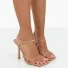 Public Desire UK NEW IN Rayelle Wide Fit Nude Strappy High Heels