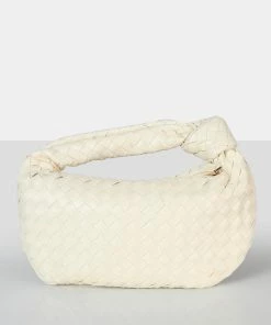 Public Desire UK CROSSBODY AND SHOULDER BAGS Blame Ecru Weave Knot Detail Handbag