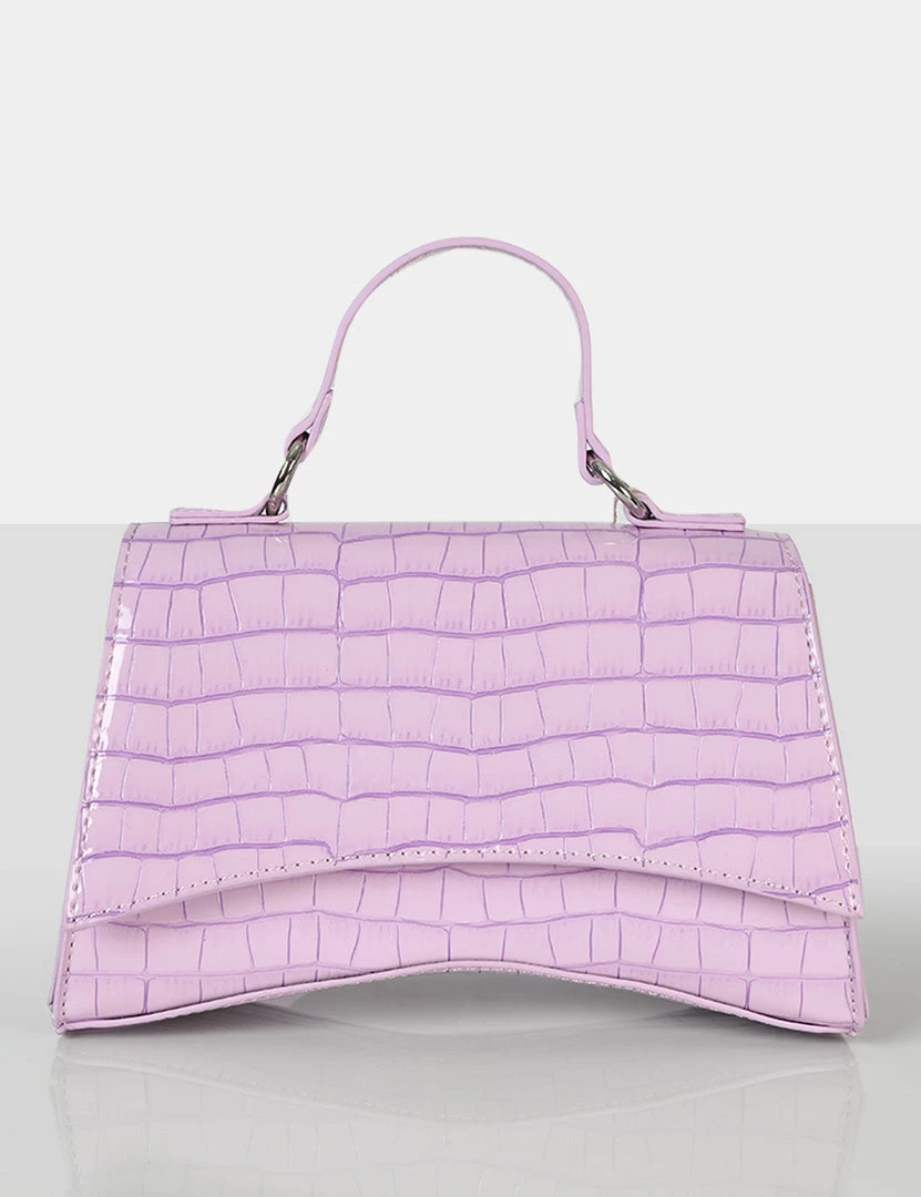 Public Desire UK CROSSBODY AND SHOULDER BAGS The Remmy Lilac Croc Mini Handbag 1 Public Desire UK CROSSBODY AND SHOULDER BAGS The Remmy Lilac Croc Mini Handbag