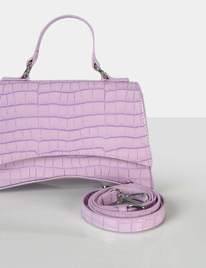 Public Desire UK CROSSBODY AND SHOULDER BAGS The Remmy Lilac Croc Mini Handbag 3 Public Desire UK CROSSBODY AND SHOULDER BAGS The Remmy Lilac Croc Mini Handbag
