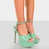 Public Desire UK Just Kidding Mint Patent Platform High Heels