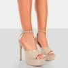 Public Desire UK Just Kidding Nude Patent Platform High Heels